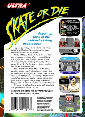 Skate or Die (USA) box cover back